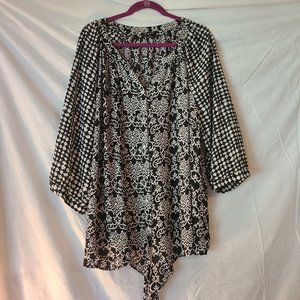 Women Blouse black & white top by NOTATIONS